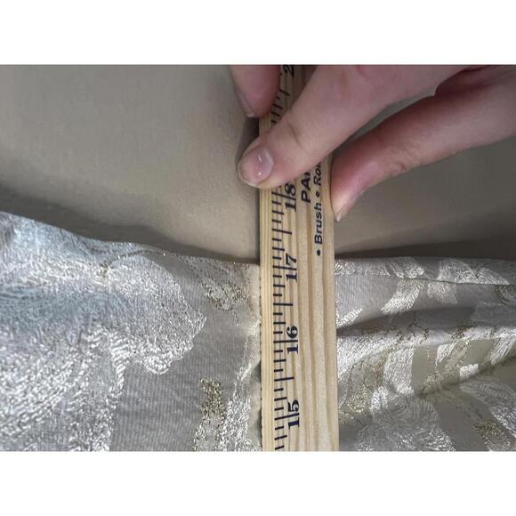 Talbots Dress and Matching Cropped Jacket Set Size 16 Ivory Gold Floral Brocade - Picture 8 of 13